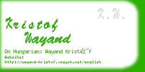 kristof wayand business card